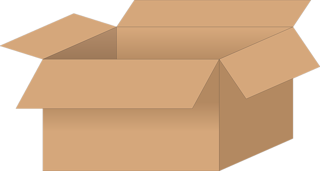 otevřená papírová krabice